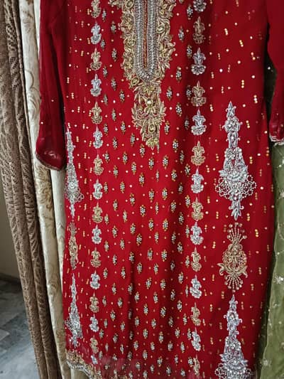 heavy fancy red dress