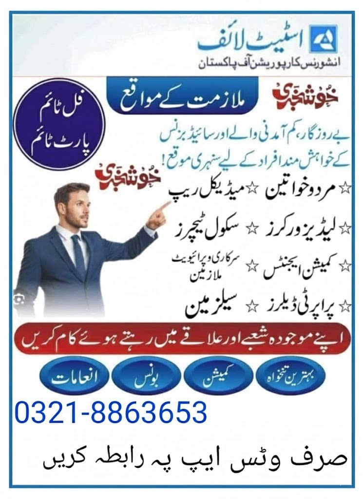 اسٹیٹ لائف میں جاب کے مواقع 0