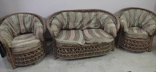 Sofa set 5 seater made from cane