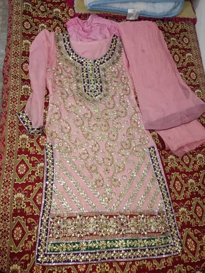 gota work kurta style suit 3pc