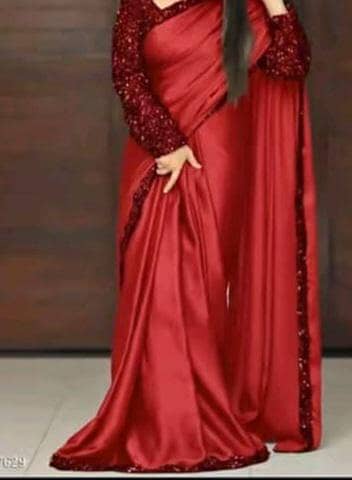 silk saari maroon colour