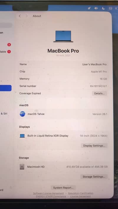 Macbook M1 Pro 2021