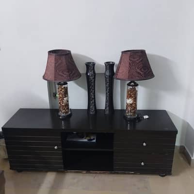 LED Console Table with Two Drawers & Cupboard| Sheet-Made|Modern Desig