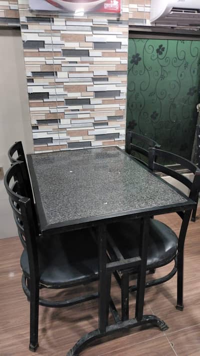 restaurant table and chairs