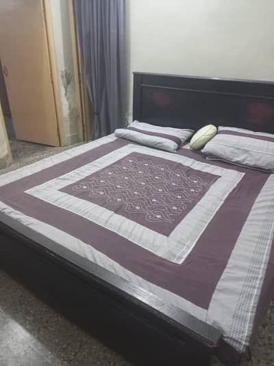 Double Bed with Mattress and Dressing Table