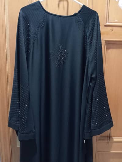 black Abaya with gems design
