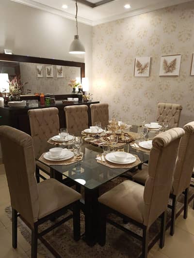 Dinning Chairs Tuffted with Off White Velvet