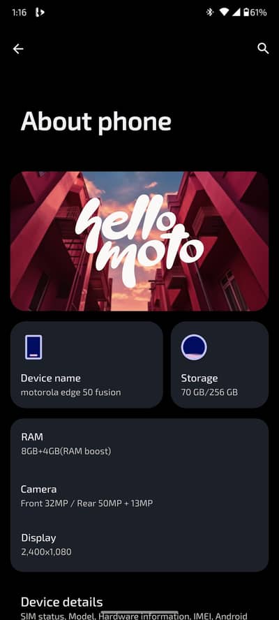 Motorola edge 50 fusion exchange possible
