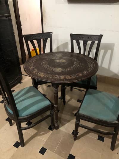 4 chairs shesham wood chinti dinning table