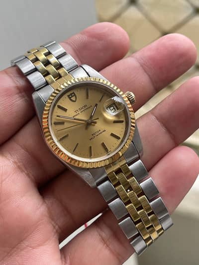Original Tudor Rolex Oysterdate Two Tone Watch Swiss Made for Men