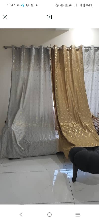 Beautiful fancy 3 Curtains just 1 week used