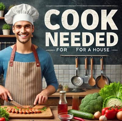 ضرورت برائے کک۔۔۔گھر کا ایک وقت کا کھانا پکانے کیلئے کک کی ضرورت ہے