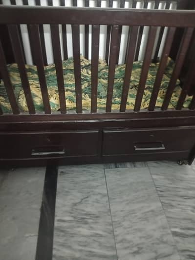 wooden baby cot