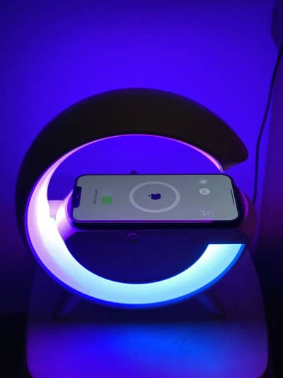 3-in-1 RGB LED Night Lamp + Wireless Charger + Bluetooth Speaker