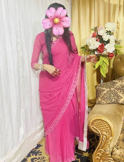 Chiffon embroidery saree