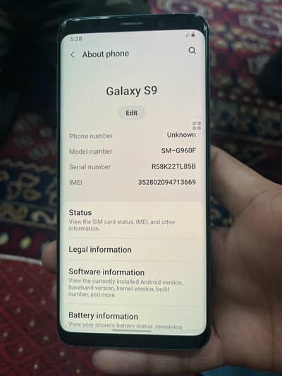 Sumsung S9 Official PTA APPROVED *urgent for sale*