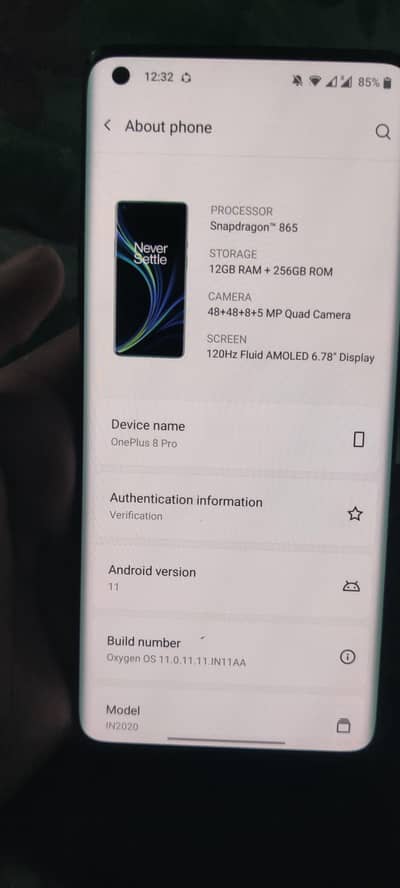 ONE PLUS 8PRO DUAL PTA 10/10. . . 12/256GB TOTAL GENIUNE PACK PHONE WARRA