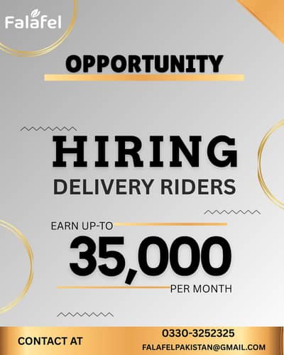 DELIVERY RIDER REQUIRED