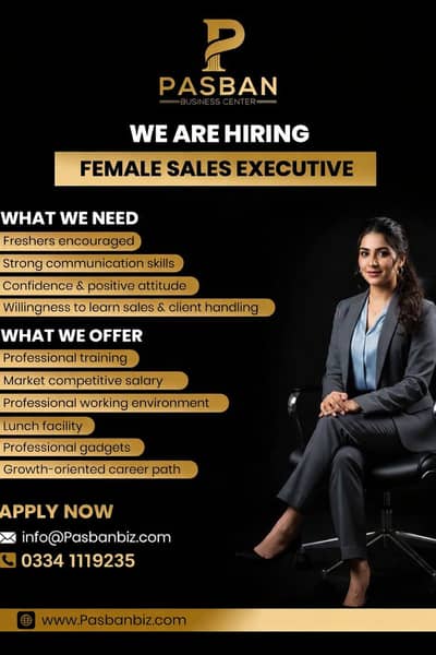 Female sales executive required