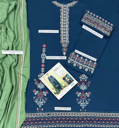 DHANAK 3PC EMBROIDERED