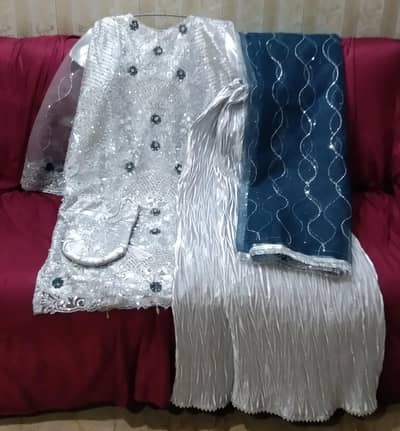 Fancy party wear net suit