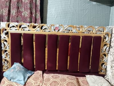 double bed wall miror and side tables