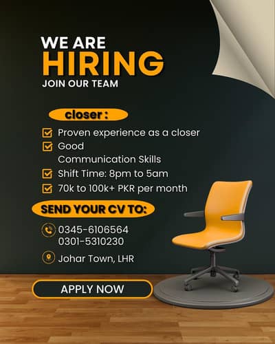 we are hiring a closer.