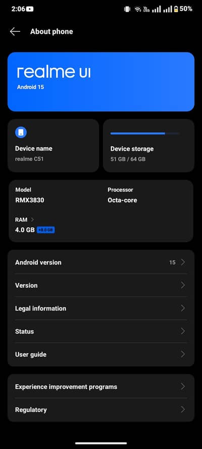 realme c51 4+8gb 64gb