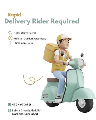 DELIVERY RIDER REQUIRED GOOD SALARY