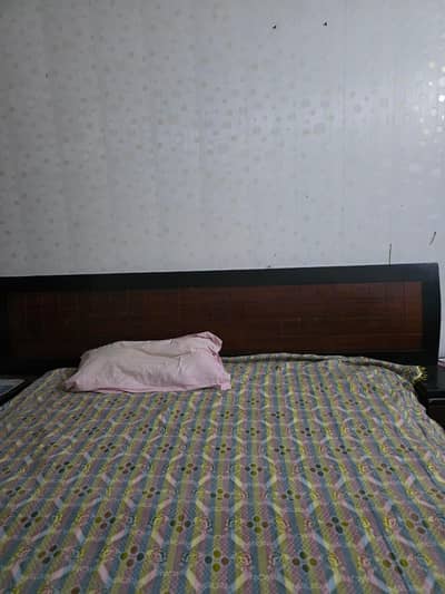 Bed double  with mattress and side tables