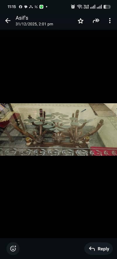 Dining Table Glass/ Sheesha