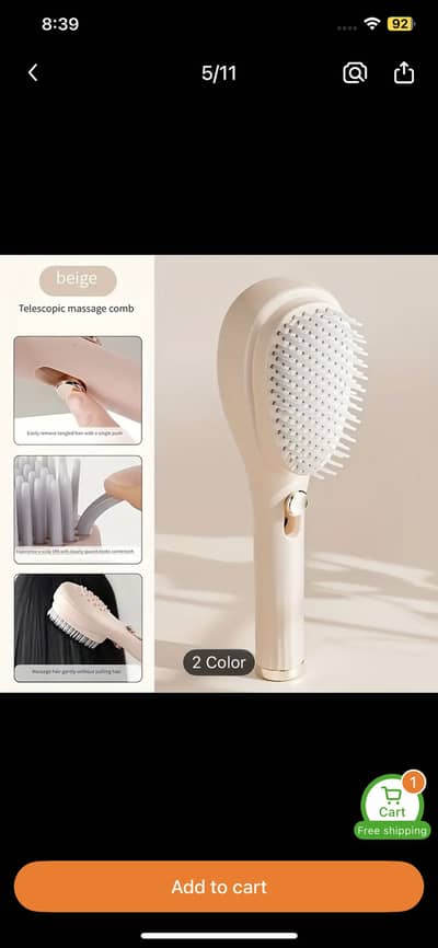 Hair bruah self cleaning