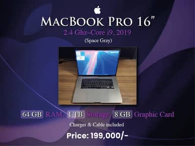 Macbook Pro Core i9, 2019, 16"