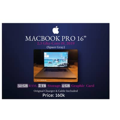 MACBOOK PRO 16" Core i9, 2019