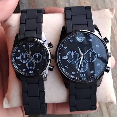 Men couple watch