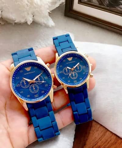 Men couple watch