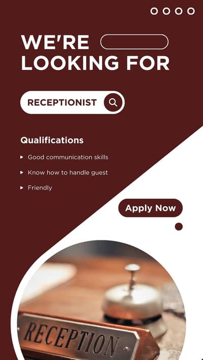 Female Office Assistant & Female Receptionist Required