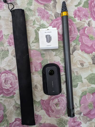 insta360 x3 carbon fiber stick & mic adapter