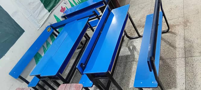 School desk 3 ft (Iron fram with shelf and back)