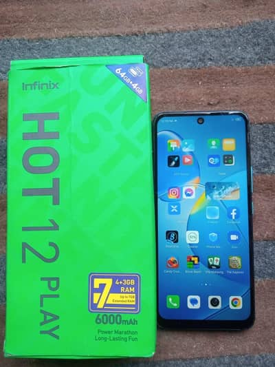 Infinix hot 12 play with box  (03264301345)