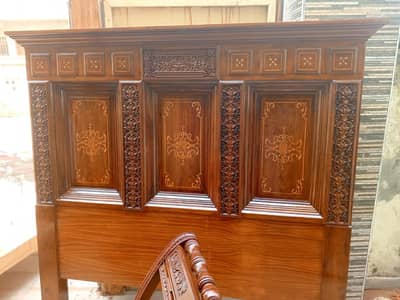 Chinyoti king Bed set with dressing and showcase set