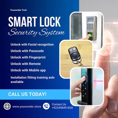 Keypad Biometric smart door lock access control & attendance system