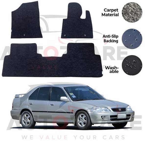 Honda City Genuine Fitting Carpet Floor Mat 3PCS - Model 1998-2002