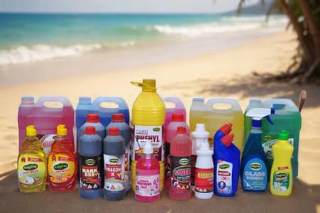 DISHWASH ,HANDWASH, PHENYL,TOILET CLRANER, GLASS CLEANER ,BLEACH etc