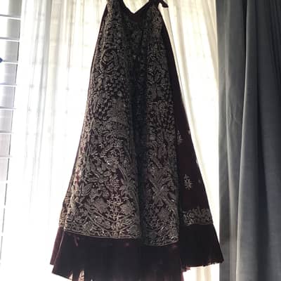 bridal red net choli lehanga