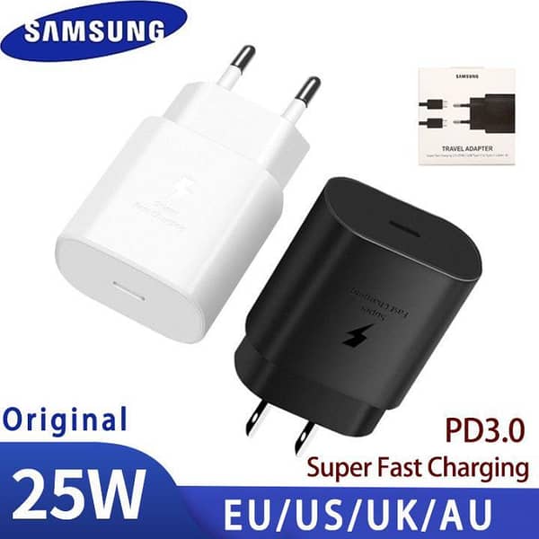 Original Samsung adoptor Only 25W USB-C Super Fast Charging PD Wall Adapter (Genuine USA Stock Box Pack
