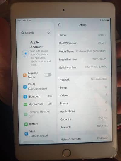 ipad mini 5 256GB finger working