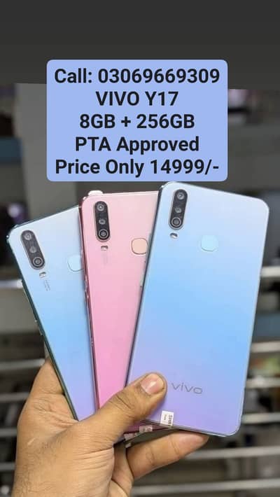 Vivo Y17 PTA Approved 8GB + 256GB 10by10 With Box With Warranty