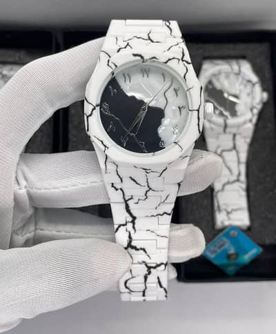 Stylish Marble Design AURA  Watch for Men/Women - Arabic Numerals