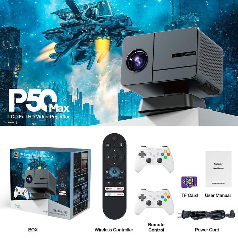 P50 Max Android gaming projector 8